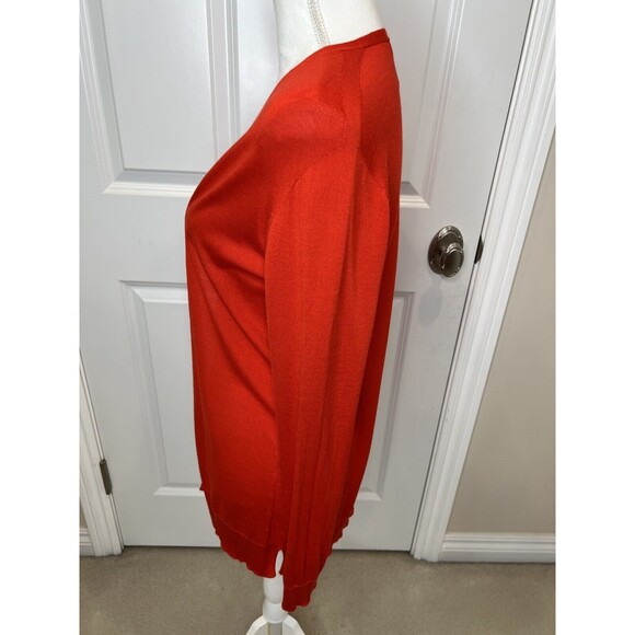 Eileen Fisher Cardigan Sz S Orange Wool Cashmere blend Knit Open-Front Sweater - Picture 4 of 9
